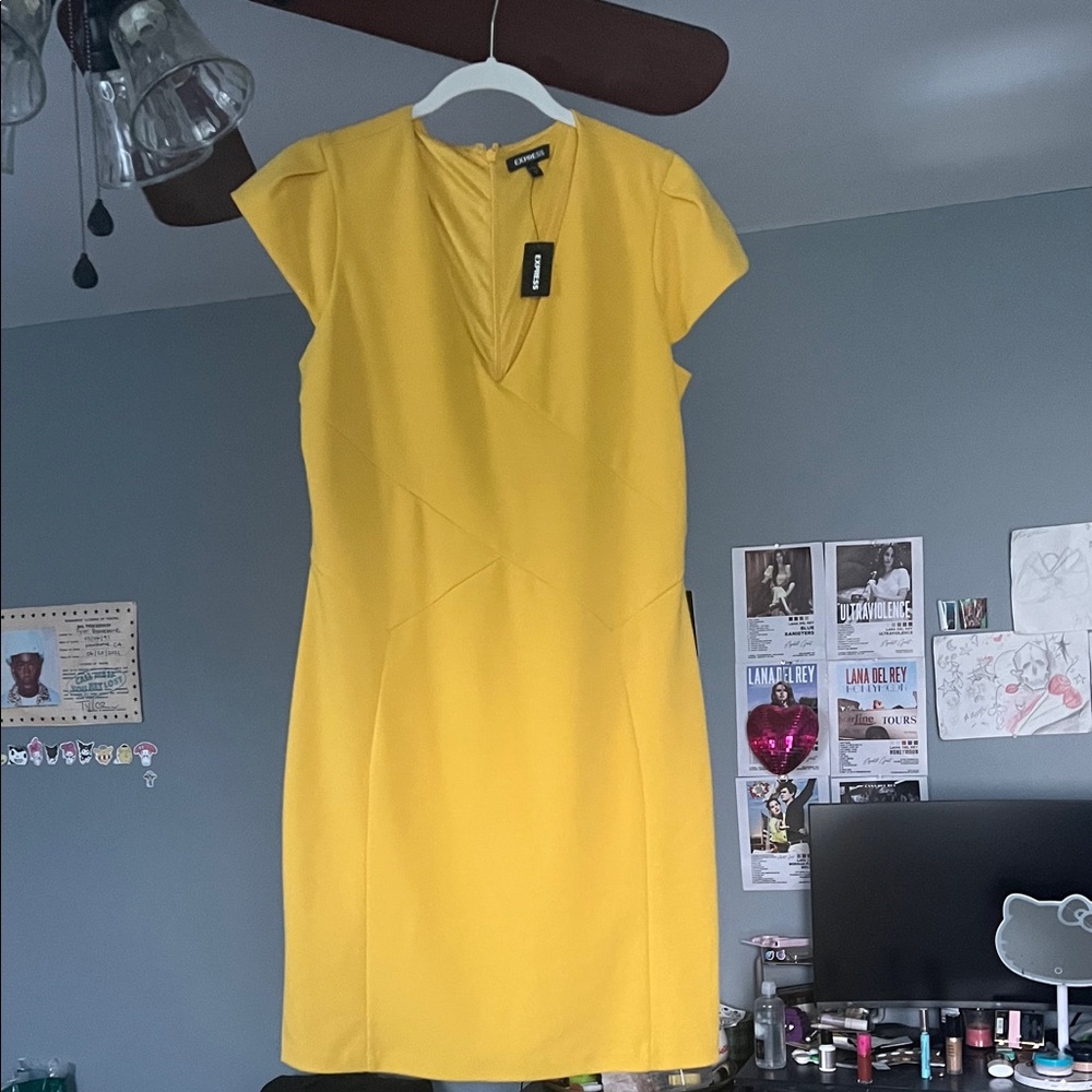 Express Vibrant Yellow  Dress